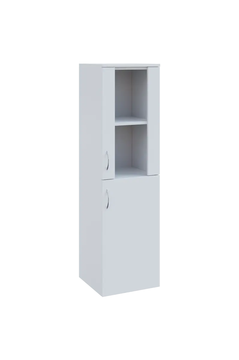 N 4 - 4DS kancelářská skříň, 1-dveřová/prosklená, pravá, 1450x400x400, bílá